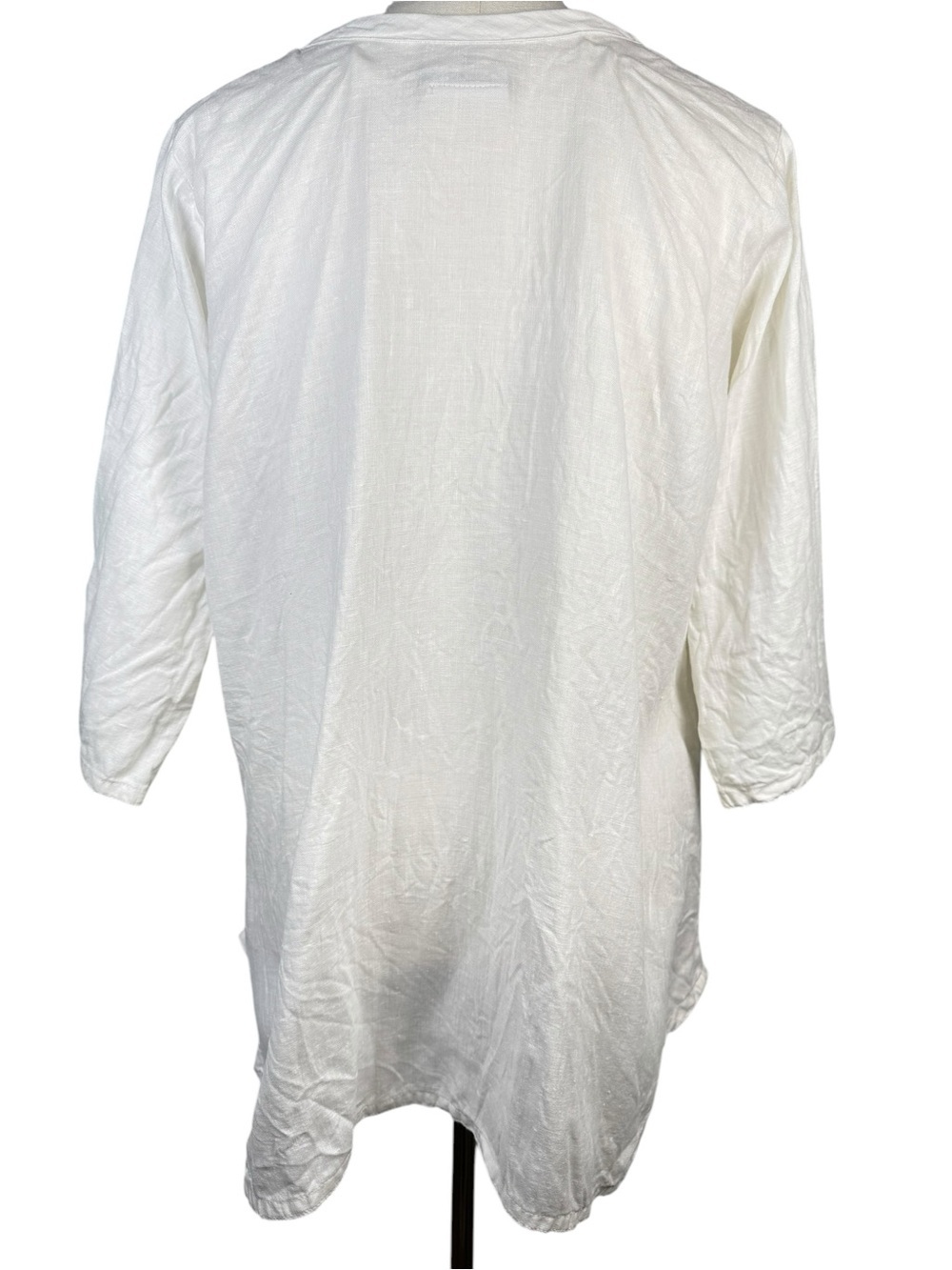 Heart’s Desire Mary Grace White Linen Tunic Top Oversized Pockets XS USA - Picture 6 of 9